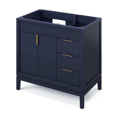 Theodora 36" Left Offset Bowl Freestanding Bathroom Vanity, Hale Blue
