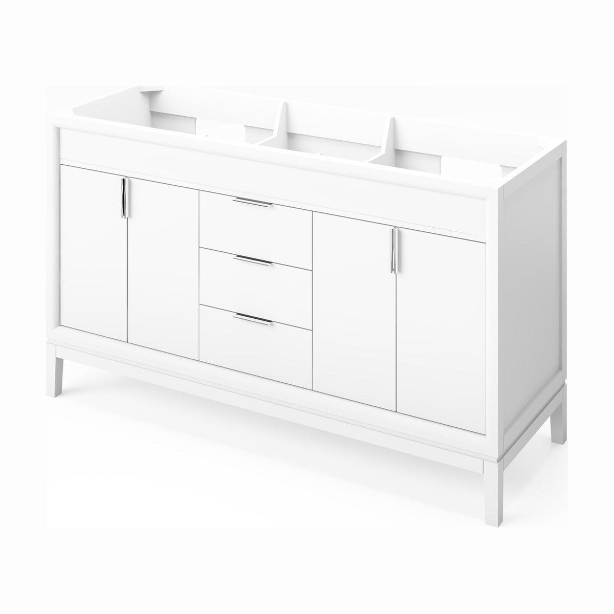 Theodora 60" Double Bowl Freestanding Bathroom Vanity, White
