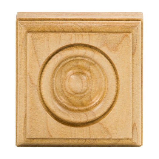 Traditional Wood Rosette, 3" x 3" x 7/8", ROS1