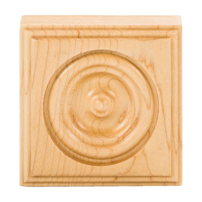 Traditional Wood Rosette, 3" x 3" x 7/8", ROS2