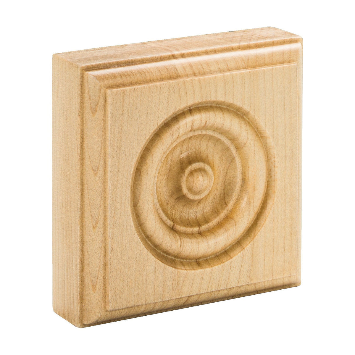 Traditional Wood Rosette, 3-1/2" x 3-1/2" x 1-1/8", ROS3