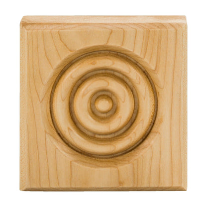 Traditional Wood Rosette, 4" x 4" x 1", ROS4