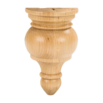 Traditional Wood Transition Finial, 3-1/4" x 1-5/8" x 5-1/2"