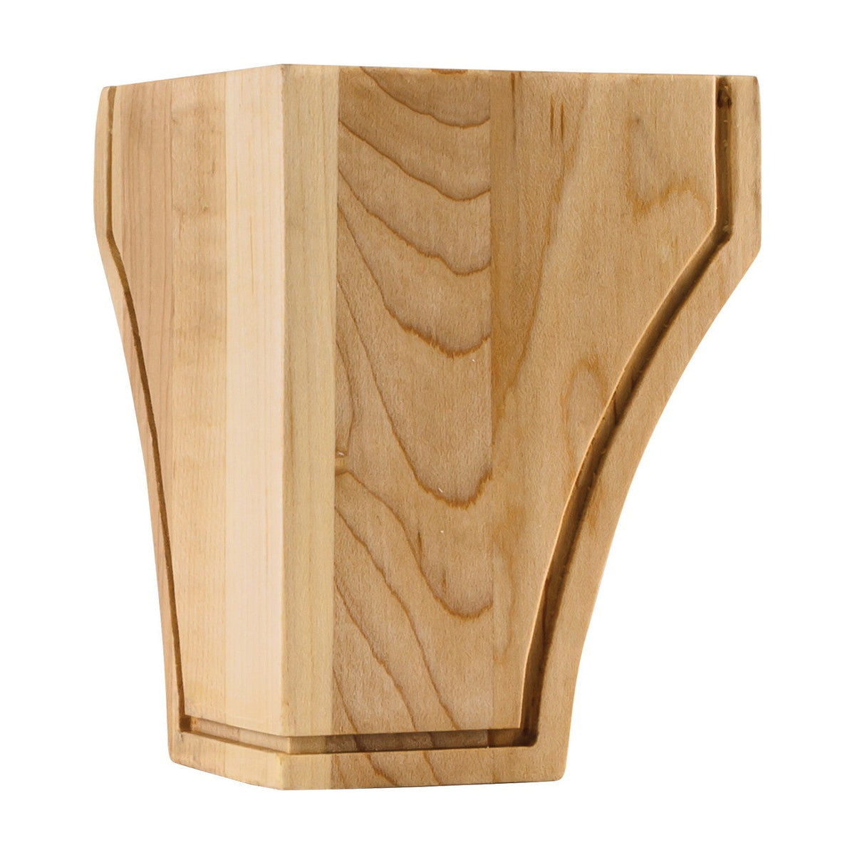 Triangular Mission Wood Bun Foot, 3-1/2" x 4-1/2"