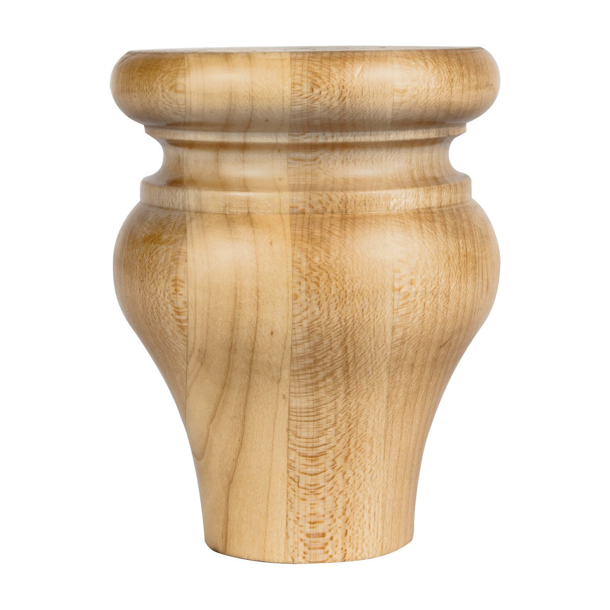 Tulip Wood Bun Foot, 3-1/2" Round x 4-1/2"