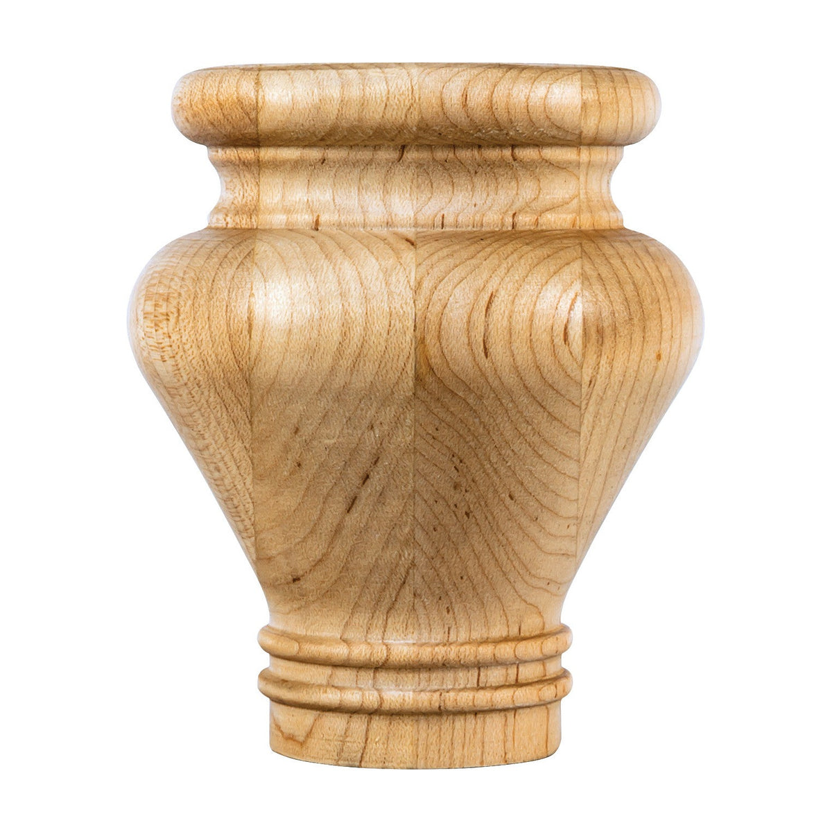 Turned Wood Bun Foot, 3-1/2" x 4"