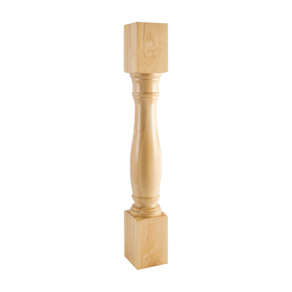 Turned Wood Post, 5" x 5" x 35-1/2"