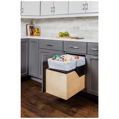 Valo Wood Bottom-Mount Soft-close Trashcan Rollout for Hinged Doors