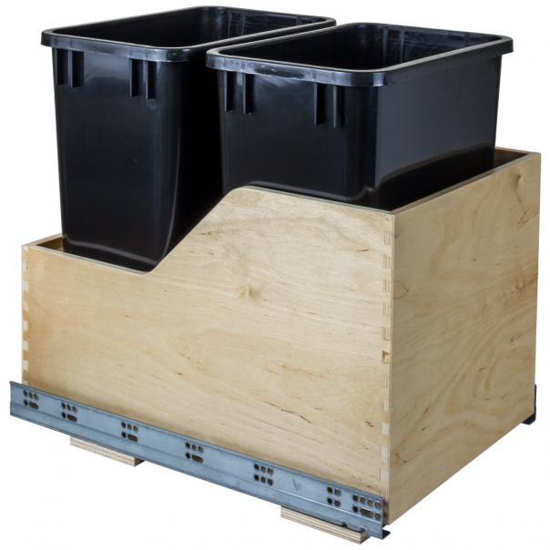 Valo Wood Bottom-Mount Soft-close Trashcan Rollout for Hinged Doors
