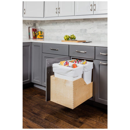 Valo Wood Bottom-Mount Soft-close Trashcan Rollout for Hinged Doors