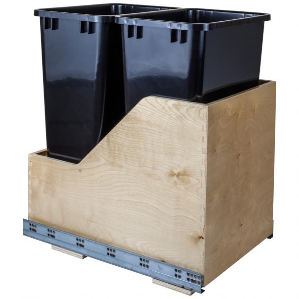 Valo Wood Bottom-Mount Soft-close Trashcan Rollout for Hinged Doors