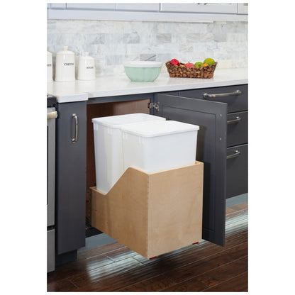 Valo Wood Bottom-Mount Soft-close Trashcan Rollout for Hinged Doors