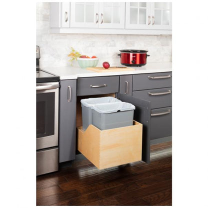 Valo Wood Bottom-Mount Soft-close Trashcan Rollout for Hinged Doors