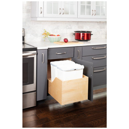 Valo Wood Bottom-Mount Soft-close Trashcan Rollout for Hinged Doors