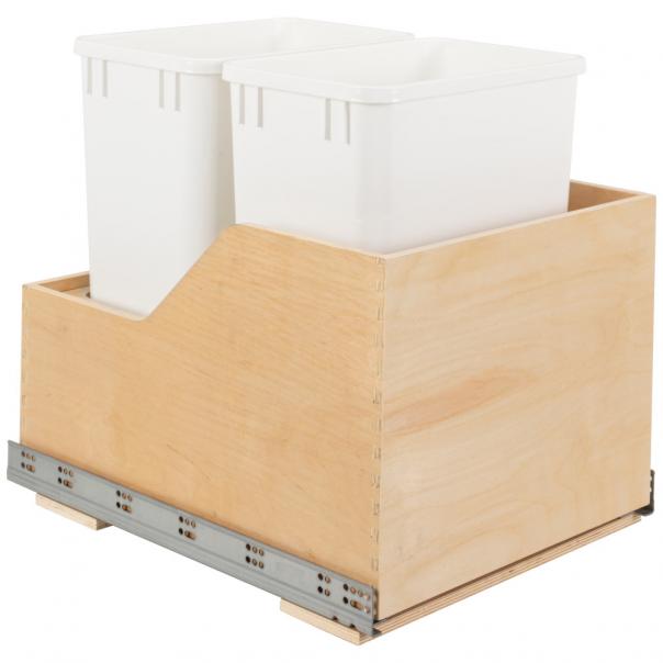 Valo Wood Bottom-Mount Soft-close Trashcan Rollout for Hinged Doors