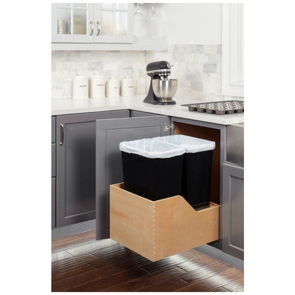 Valo Wood Bottom-Mount Soft-close Trashcan Rollout for Hinged Doors