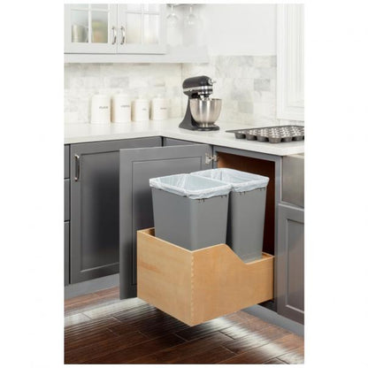 Valo Wood Bottom-Mount Soft-close Trashcan Rollout for Hinged Doors