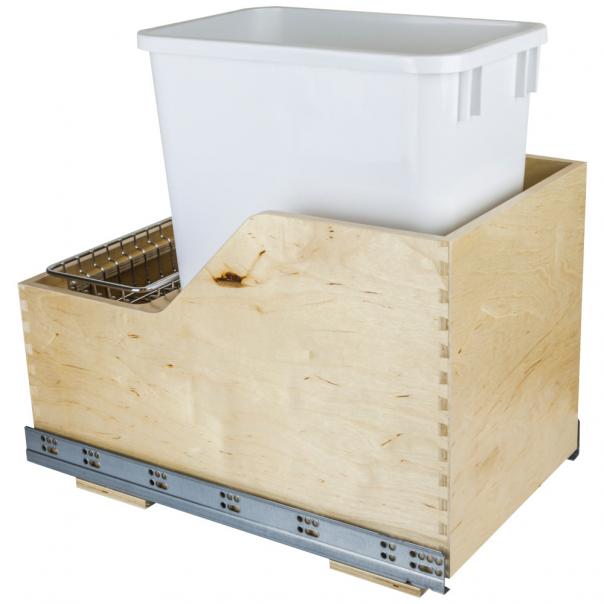 Valo Wood Bottom-Mount Soft-close Trashcan Rollout for Hinged Doors