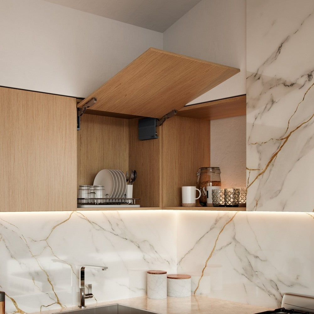 Vertical Lift Cabinet Door System, alternate view