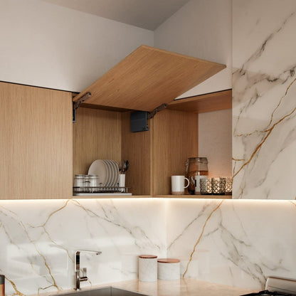 Vertical Lift Cabinet Door System, alternate view