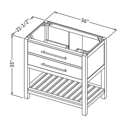 Wavecrest 36" Single Bowl Freestanding Bathroom Vanity, alternate view