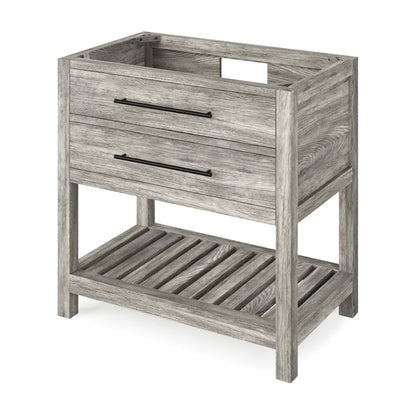 Wavecrest 36" Single Bowl Freestanding Bathroom Vanity, Weathered Grey