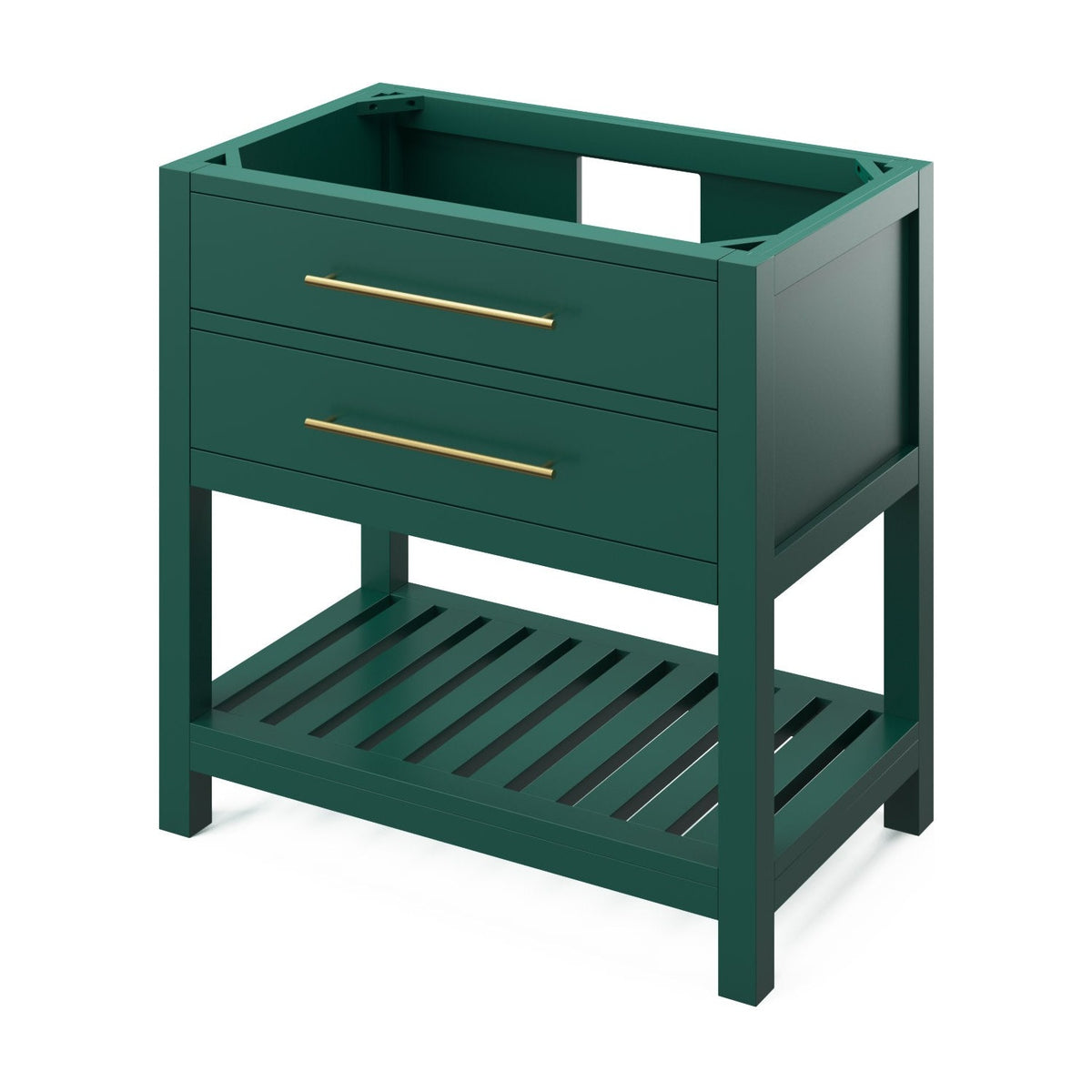 Wavecrest 36" Single Bowl Freestanding Bathroom Vanity, Forest Green