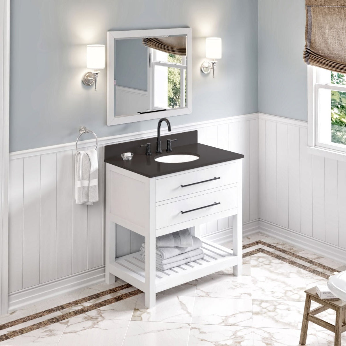 Wavecrest 36" Single Bowl Freestanding Bathroom Vanity, alternate view