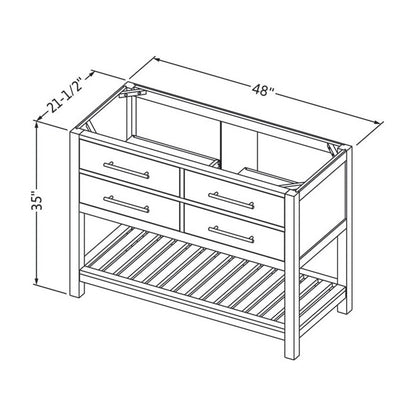 Wavecrest 48" Single Bowl Freestanding Bathroom Vanity, alternate view