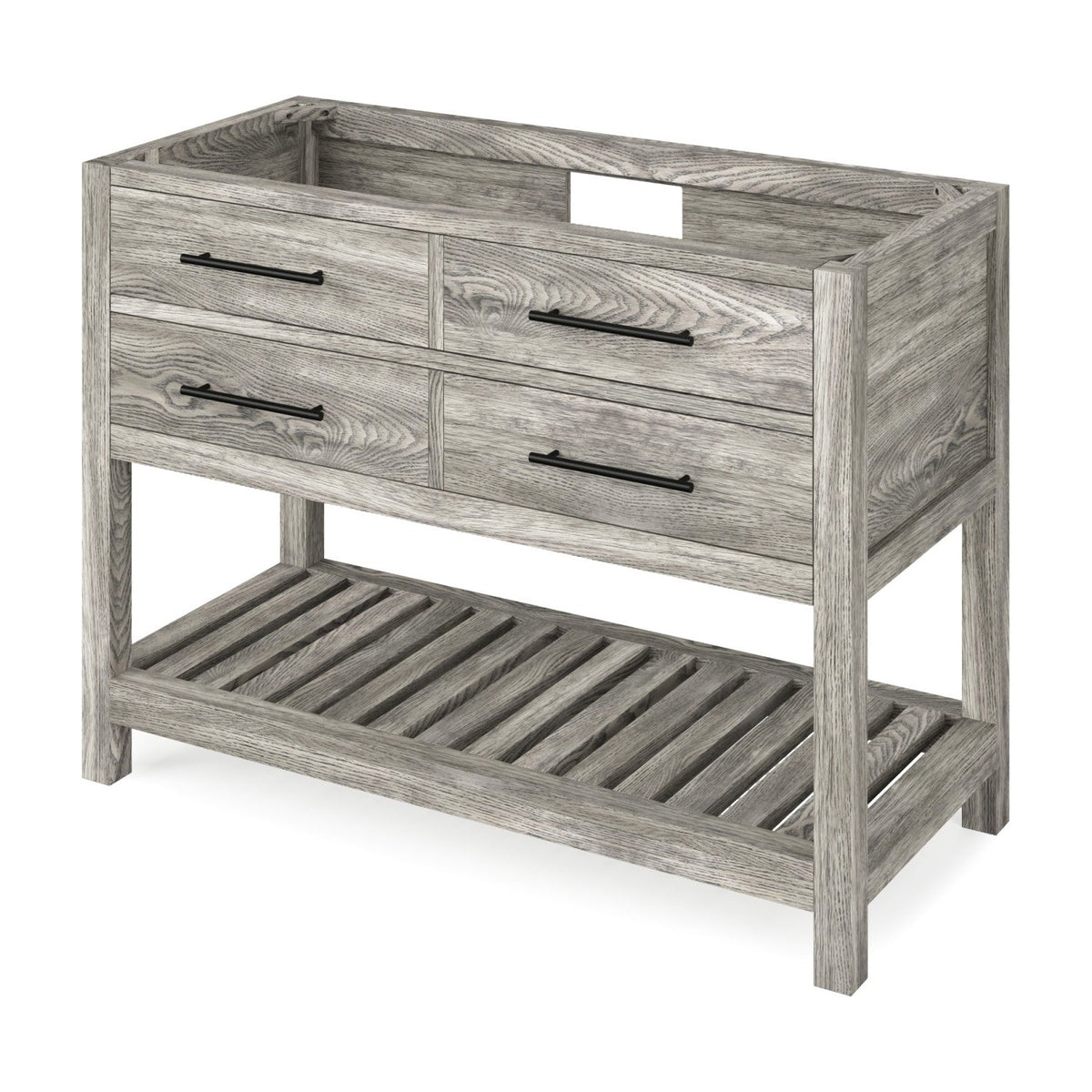 Wavecrest 48" Single Bowl Freestanding Bathroom Vanity, Weathered Grey