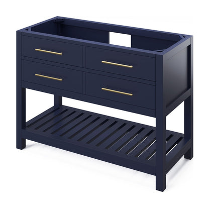 Wavecrest 48" Single Bowl Freestanding Bathroom Vanity, Hale Blue