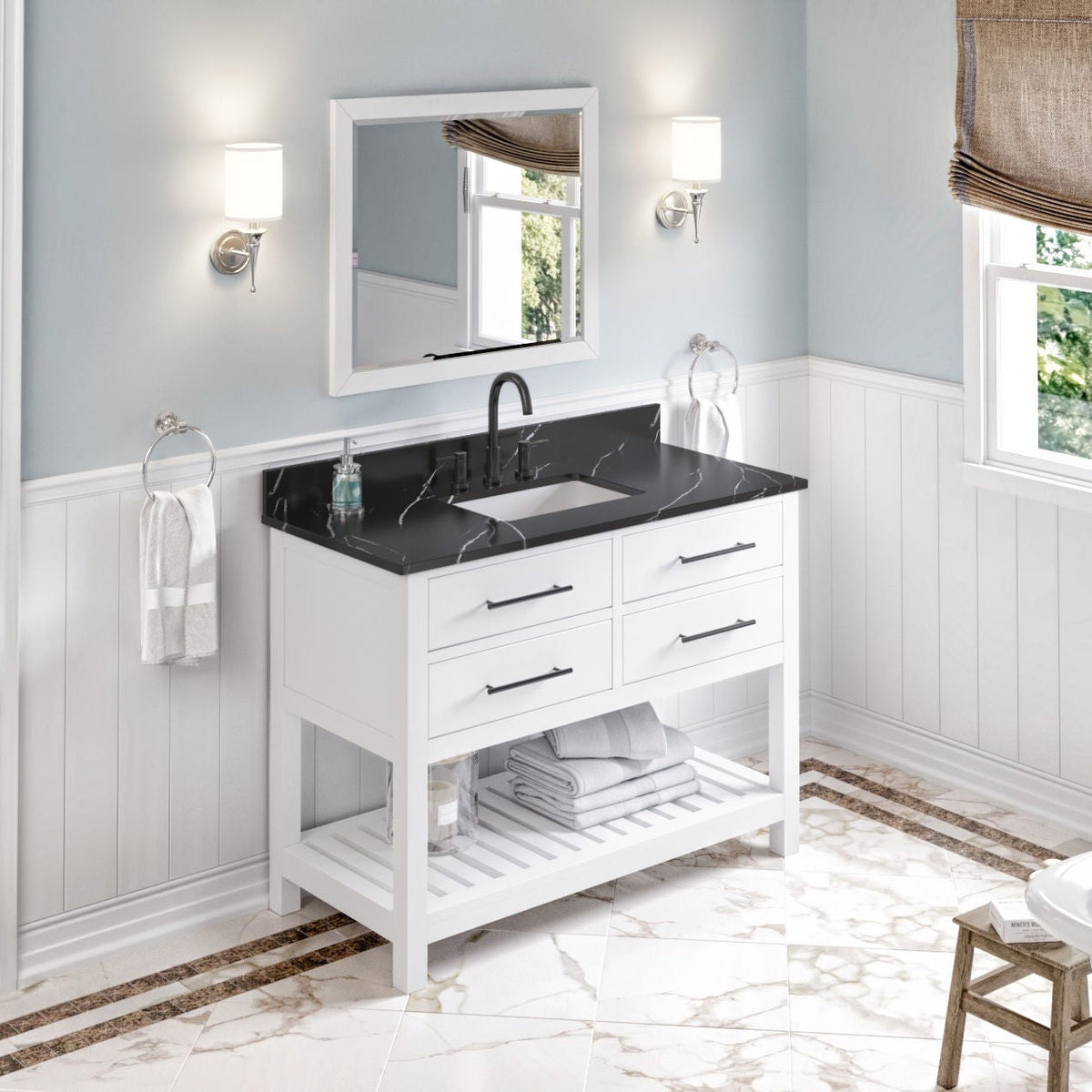 Wavecrest 48" Single Bowl Freestanding Bathroom Vanity, alternate view
