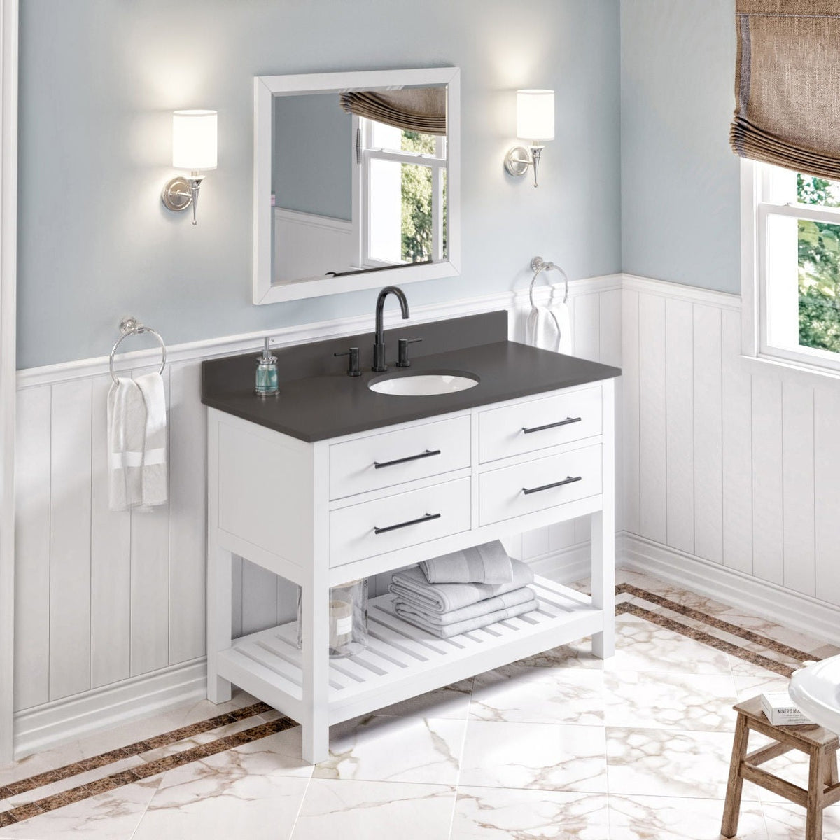 Wavecrest 48" Single Bowl Freestanding Bathroom Vanity, alternate view
