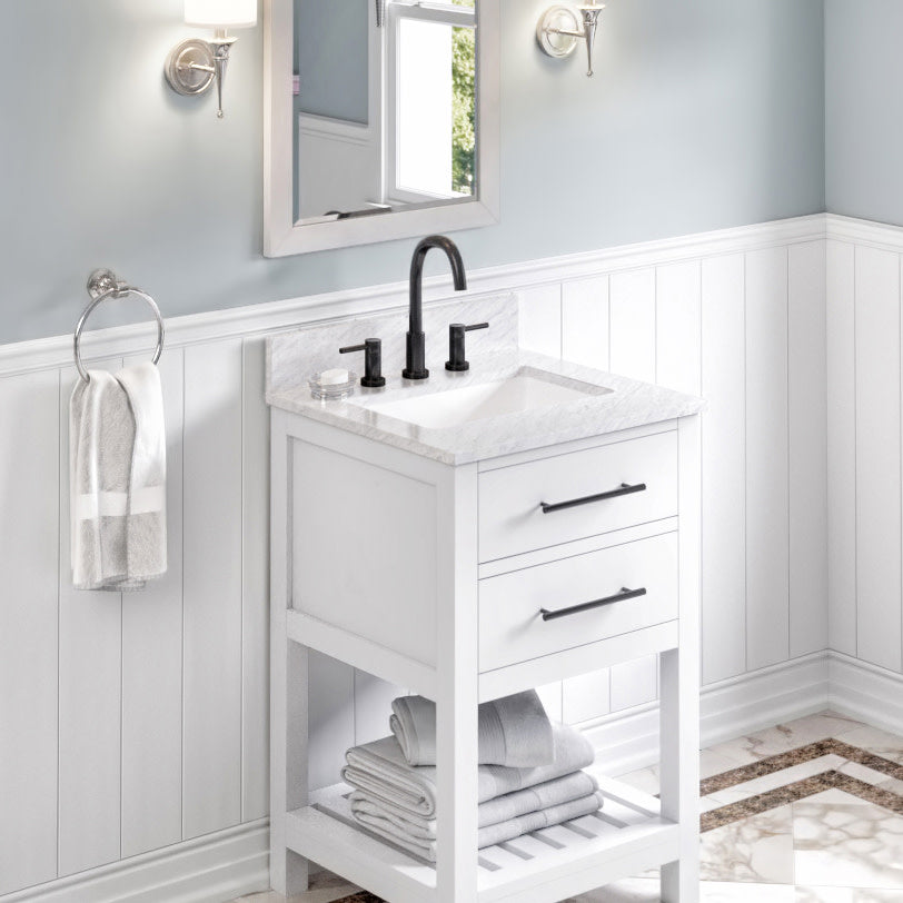 White Carrara Marble Vanity Top, alternate view