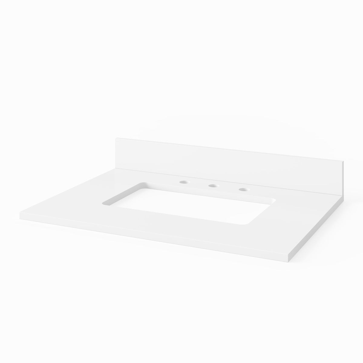 White Quartz Vanity Top, 31" Single Rectangle Bowl Cutout