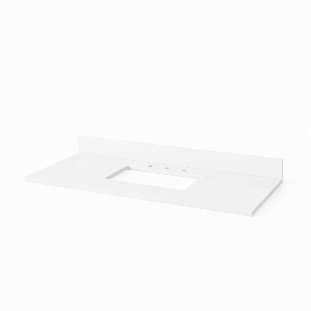 White Quartz Vanity Top, 49" Single Rectangle Bowl Cutout