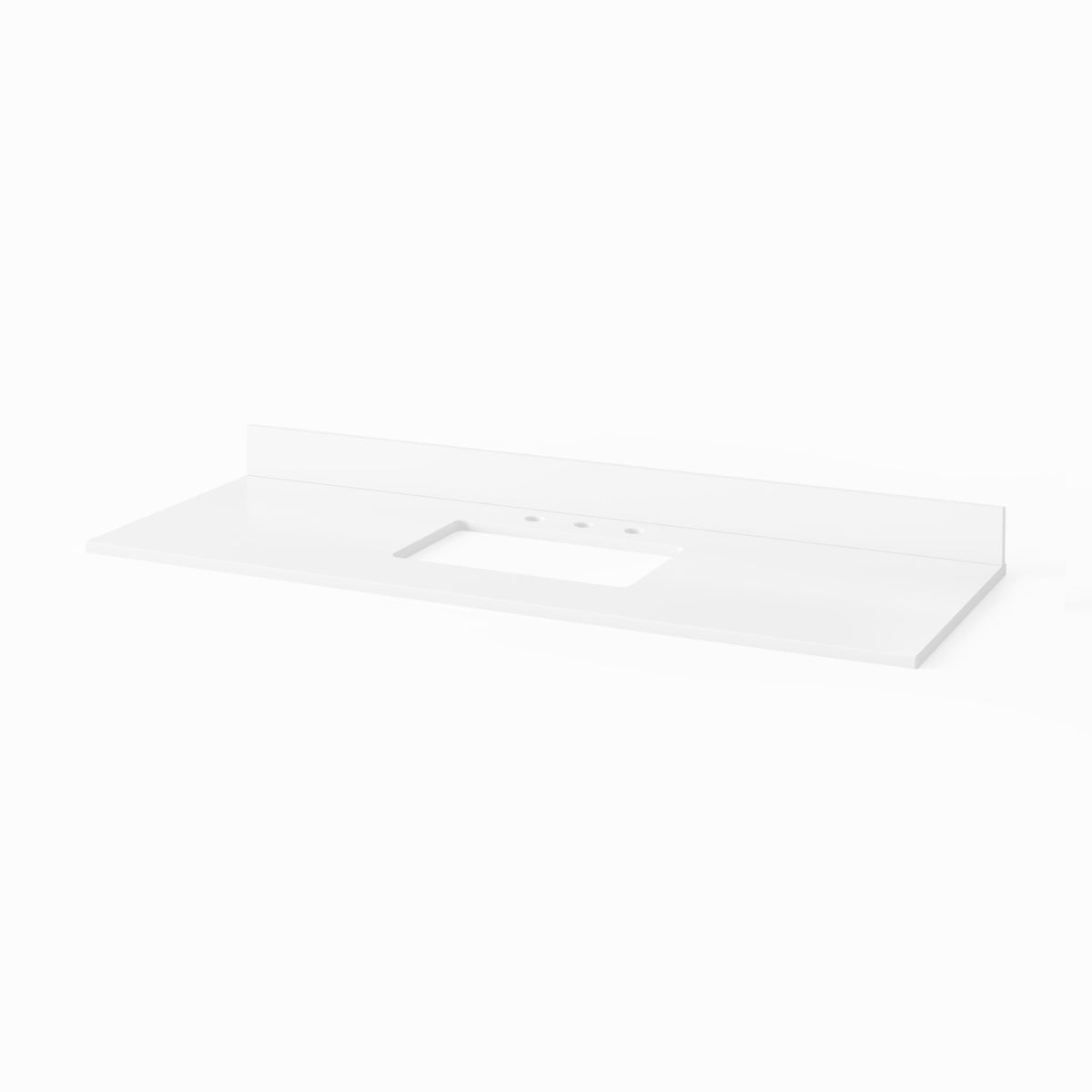 White Quartz Vanity Top, 61" Single Rectangle Bowl Cutout