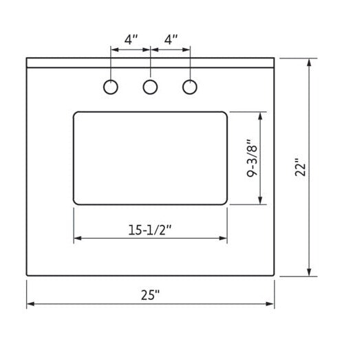 White Quartz Vanity Top, alternate view