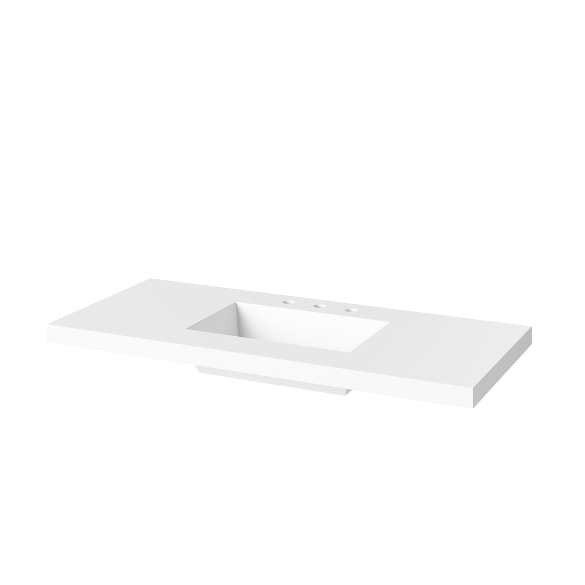 White Stone Resin Vanity Top, 49" Integrated Rectangle Bowl