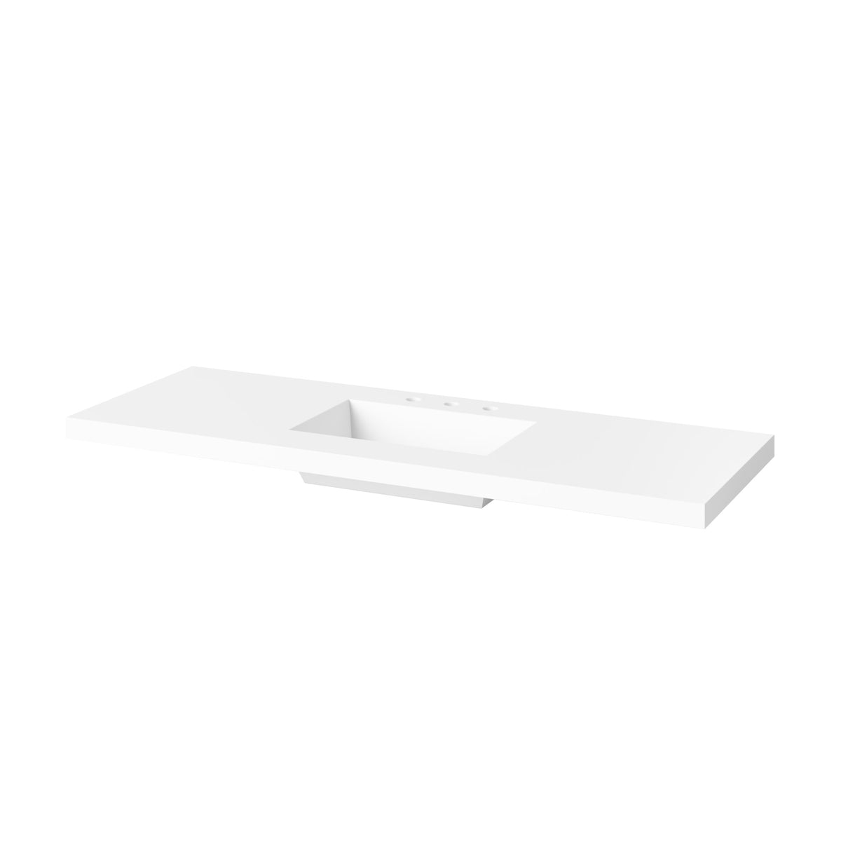 White Stone Resin Vanity Top, 61" Integrated Rectangle Bowl