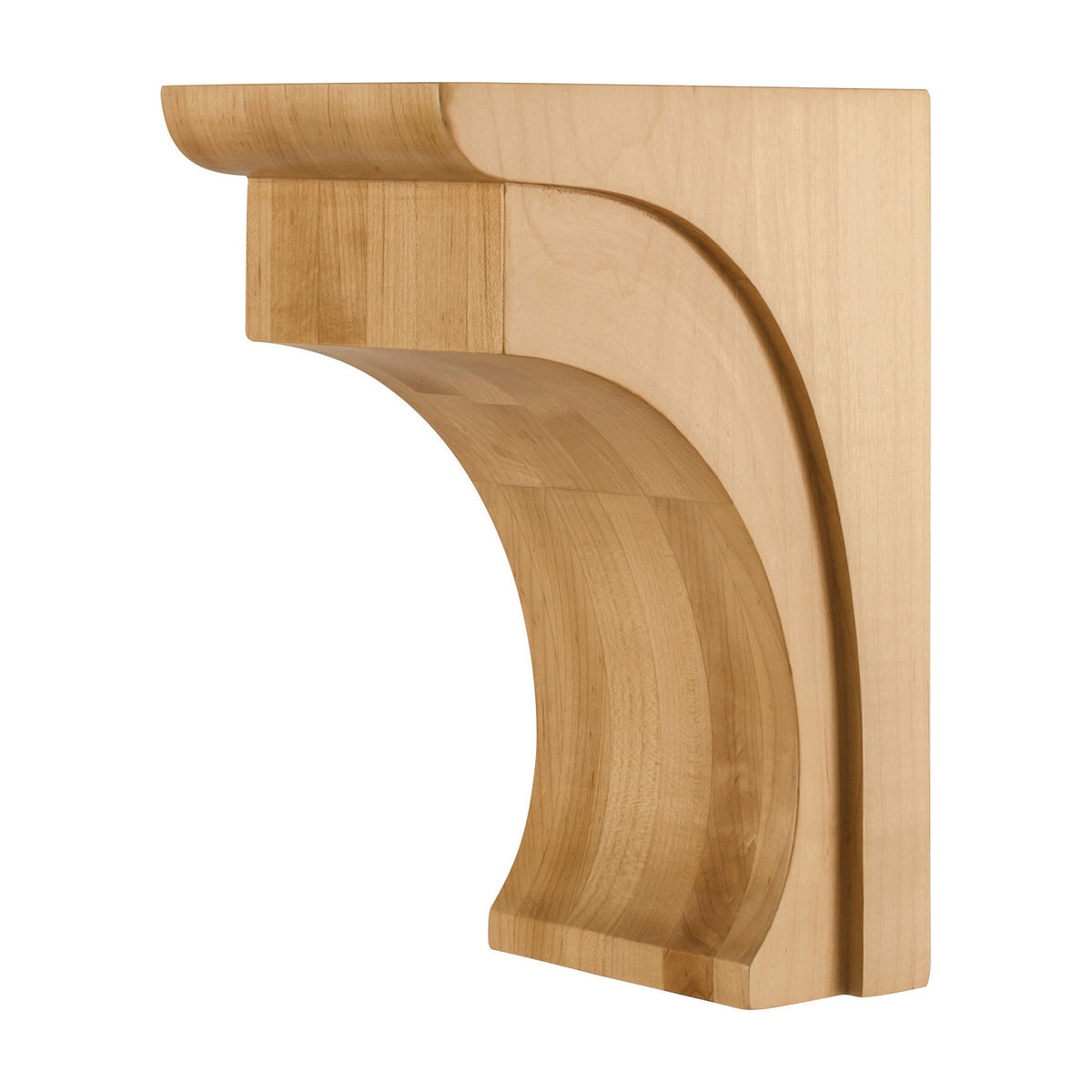 Wood Corbel with Cove Design, 5" x 7" x 10", Flat Cap