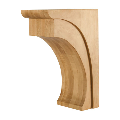 Wood Corbel with Cove Design, 5" x 8" x 12", Flat Cap