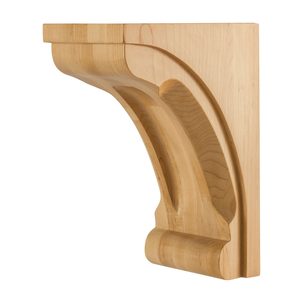 Wood Corbel with Scooped Center and Edges, 5" x 7" x 10"