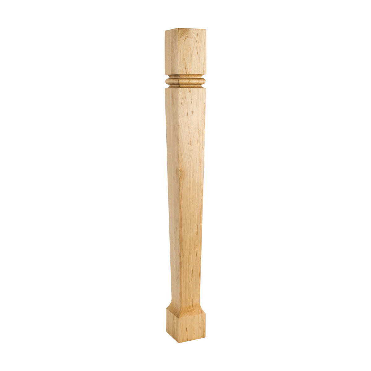 Wood Post with Bullnose Groove and Taper to Foot, 3-1/2" x 3-1/2" x 35-1/2"