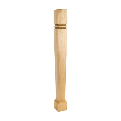 Wood Post with Bullnose Groove and Taper to Foot, 3-1/2" x 3-1/2" x 35-1/2"