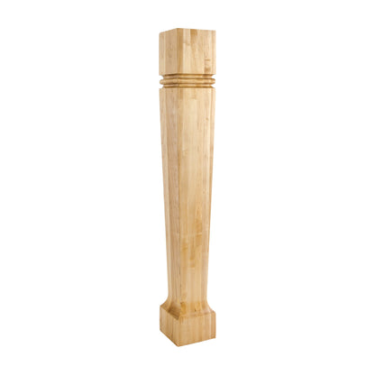 Wood Post with Bullnose Groove and Taper to Foot, 5" x 5" x 35-1/2"