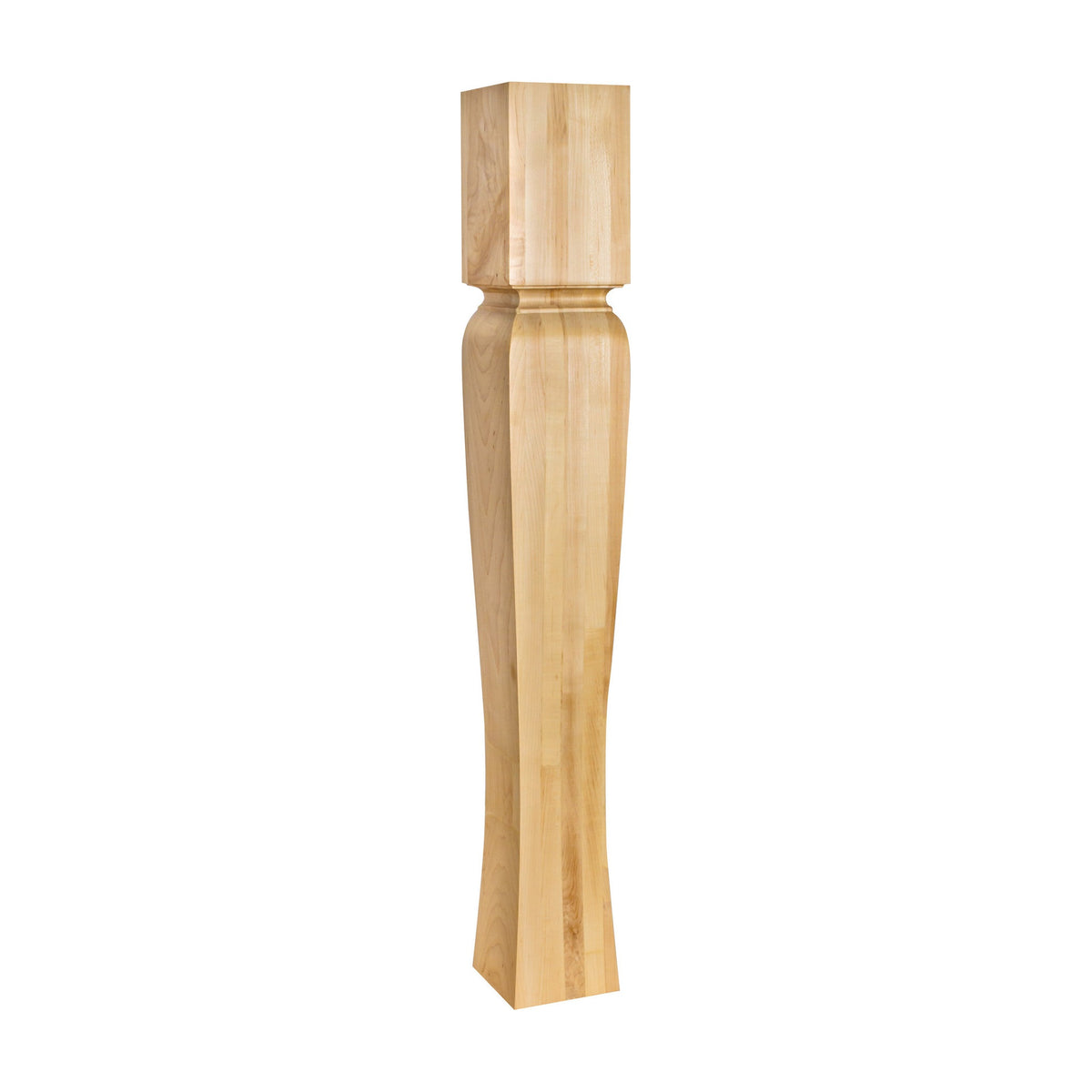 Wood Post with Cove Ogee Groove, Tapered with Flare, 5" x 5" x 35-1/2"