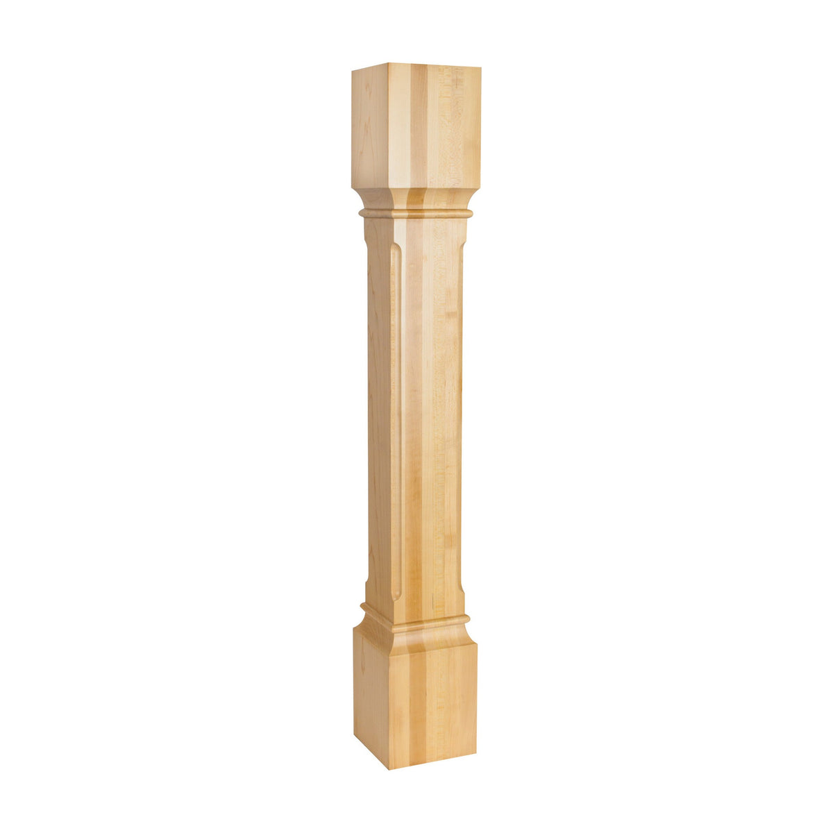 Wood Post with Fluted Corners, 5" x 5" x 35-1/2"