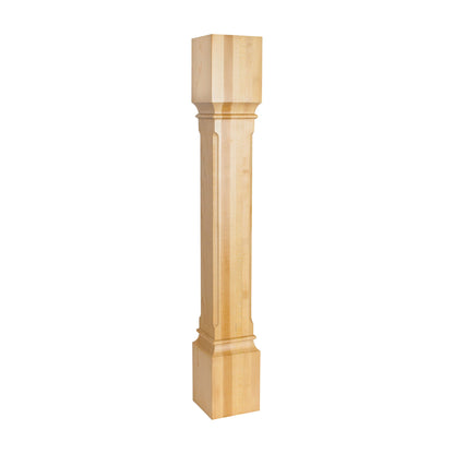 Wood Post with Fluted Corners, 5" x 5" x 35-1/2"