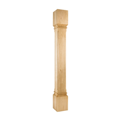 Wood Post with Fluted Corners, 5" x 5" x 42"